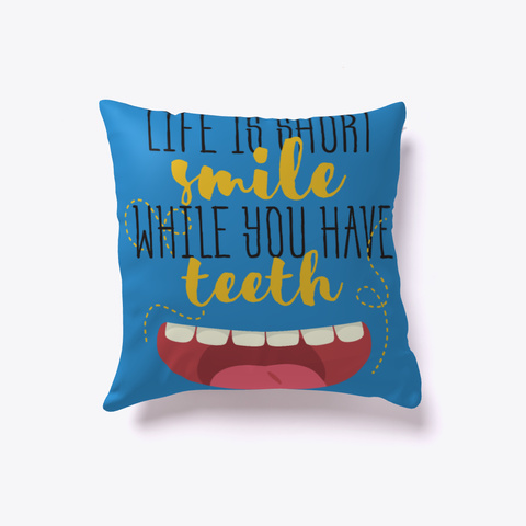 Funny Pillow   Life Is Short Denim Blue Kaos Front