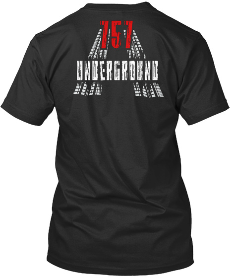 757 Underground Black T-Shirt Back
