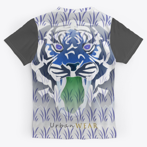Official Seventy Degrees Tiger Design Charcoal T-Shirt Back