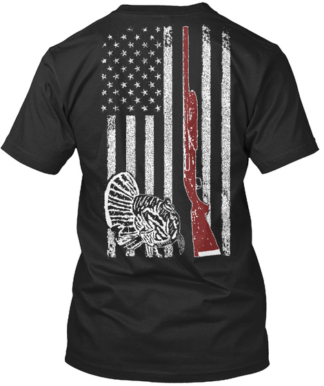 American Turkey Hunter Black T-Shirt Back