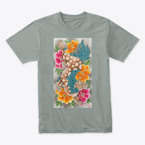 Tiger In Flowers  Warm Grey T-Shirt Front