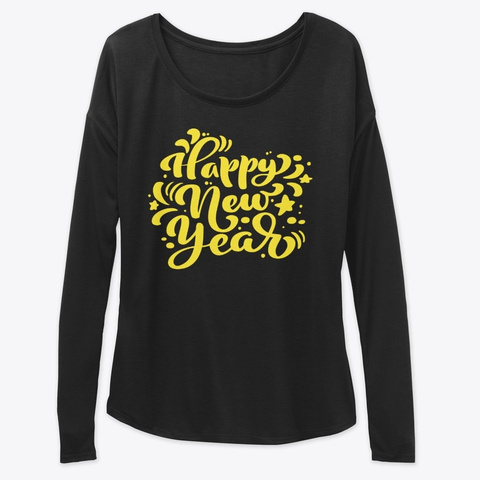 Happy New Year Black T-Shirt Front