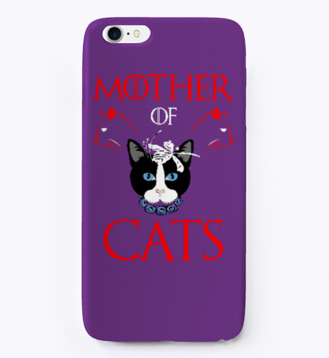 Mother Of Cats 2017 Purple T-Shirt Front
