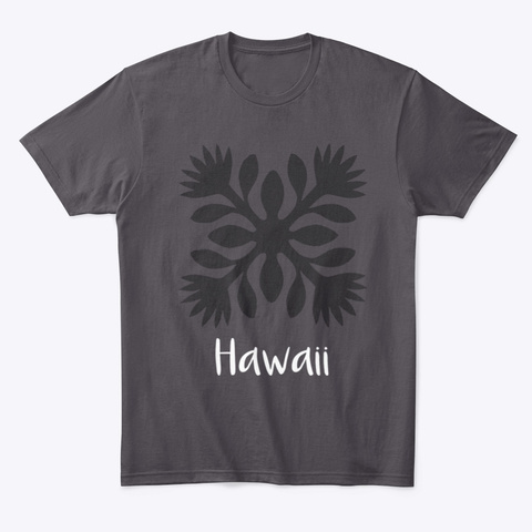 Hawaiian Motif Tee2 Heathered Charcoal  T-Shirt Front