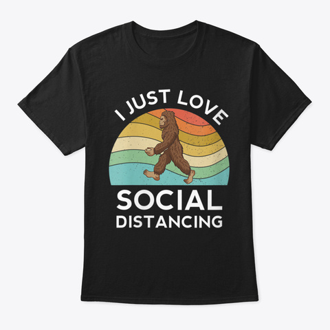 Womens Social Distancing Love Quarantine Black T-Shirt Front