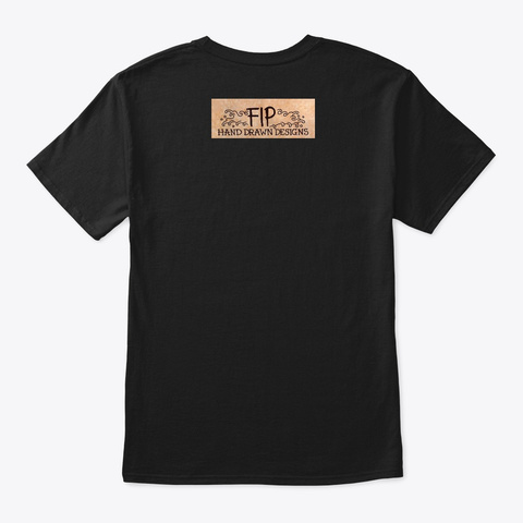 Tiger Design From Fip Hand Drawn Designs Black T-Shirt Back