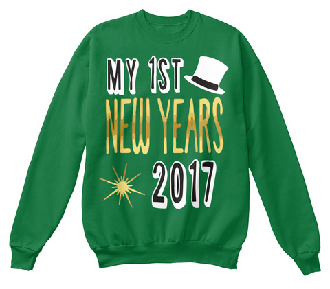 Happy New Year 2017 Kelly Green  T-Shirt Front