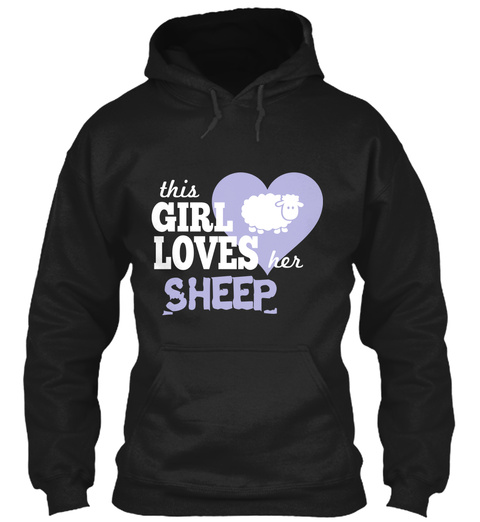 This Girl Loves Her Sheep Black Camiseta Front