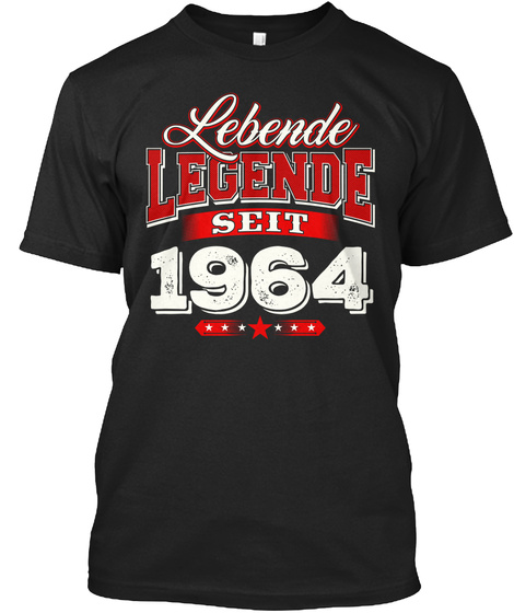 1964 Geburtsjahr Geburtstag Geburt Black T-Shirt Front