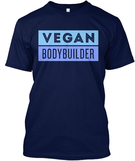 Vegan Bodybuilder Navy T-Shirt Front