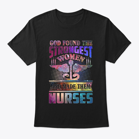 Strongest Nurse Black T-Shirt Front