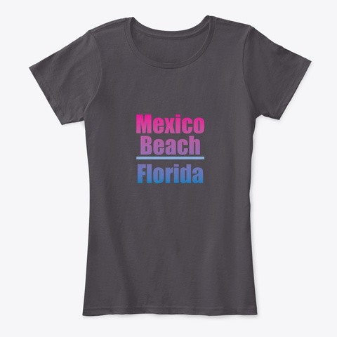 Mexico Beach Florida Heathered Charcoal  T-Shirt Front