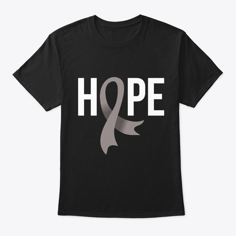 Hope Brain Cancer Black T-Shirt Front