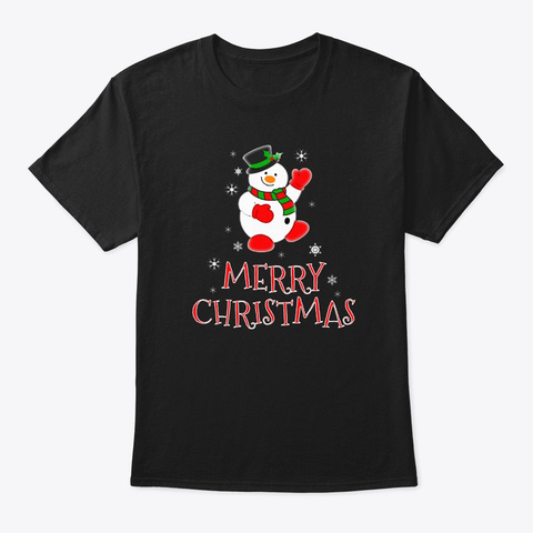 Merry Christmas Holiday  Black T-Shirt Front