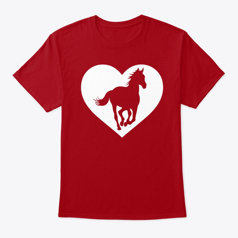 Heart Horses Deep Red T-Shirt Front