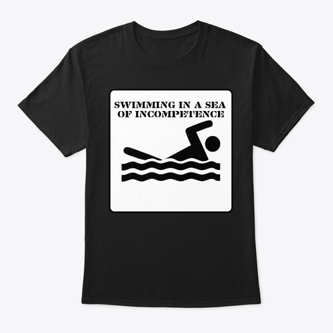 Swimming Black T-Shirt Front