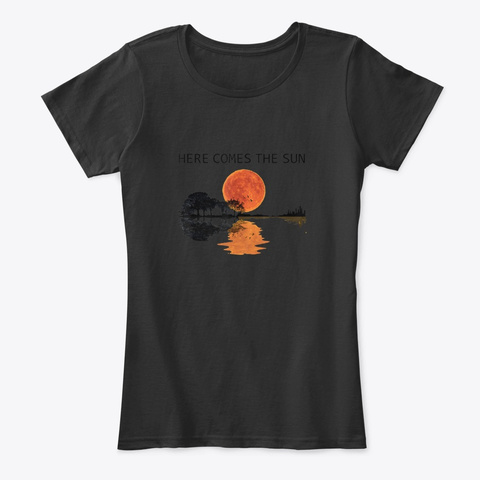 Children Here Comes The Sun Guitar Black T-Shirt Front