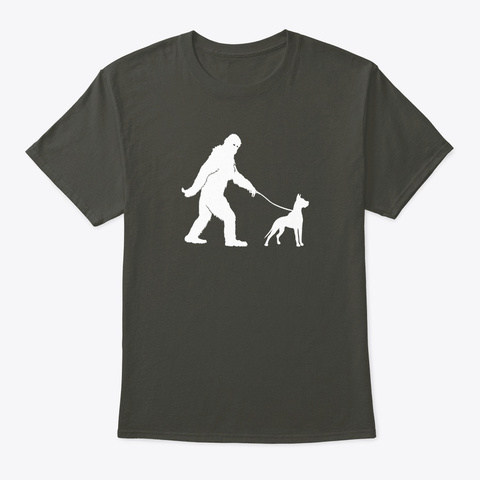 Bigfoot Walking Great Dane Dog Smoke Gray T-Shirt Front