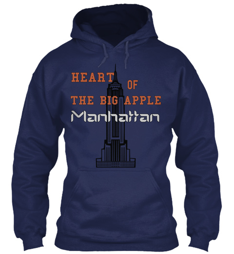 Heart Of  The Big Apple Manhattan  Navy T-Shirt Front