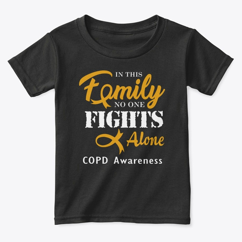 Family Fight Copd Awareness T Shirt Love Black T-Shirt Front