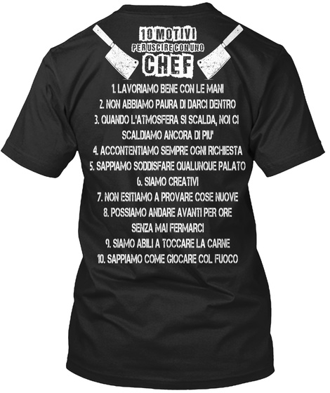 10 Motivi Peruscireconuno Chef Black T-Shirt Back