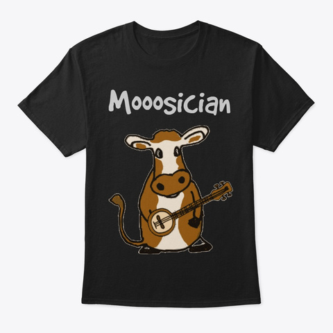Funny Tee   Moosician Black T-Shirt Front