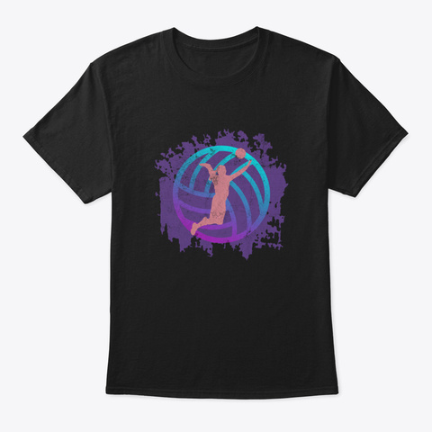 Volleyball Smashing Butterfly Playing Sp Black T-Shirt Front