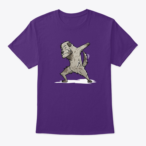 Funny Irish Wolfhound Dabbing Dog Dab D Purple T-Shirt Front