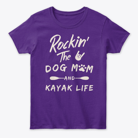 Kayaking With Dog Mom Kayak Life Gift Purple T-Shirt Front