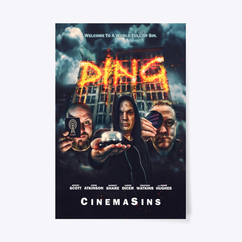 Cinema Sins Movie Poster (Large) Black T-Shirt Front