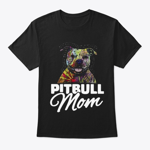 Pitbull   Dog Black T-Shirt Front