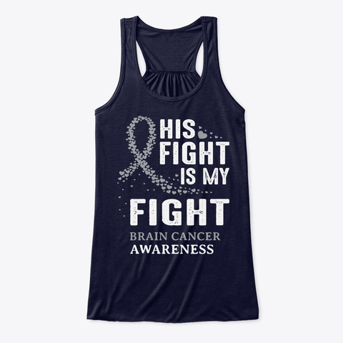 Brain Cancer Awareness Her Fight Midnight T-Shirt Front