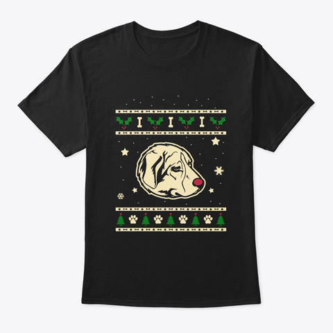 Christmas Rafeiro De Alentejo Gift Black T-Shirt Front