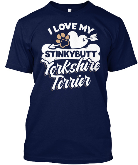 Yorkshire Terrier Shirt And Hoodie Navy T-Shirt Front