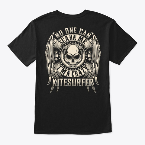 Crazy Kitesurfer Shirt Black T-Shirt Back