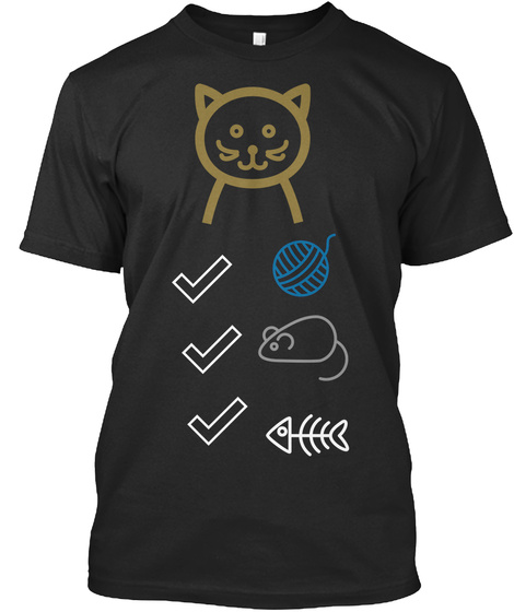 Tshirt Cat Plan Black T-Shirt Front