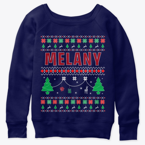 Xmas Themed Personalized For Melany Navy  T-Shirt Front