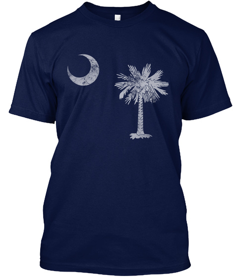 Vintage South Carolina Flag Navy T-Shirt Front