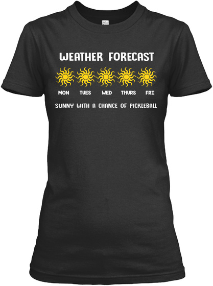 Weather Forecast Black T-Shirt Front