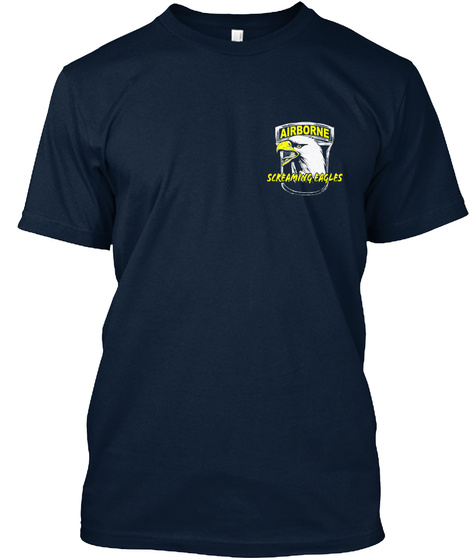 Airborne Screaming Eagles  New Navy T-Shirt Front