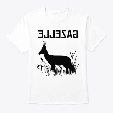 Gazelle In Steppe And Gras Land 3 White T-Shirt Front