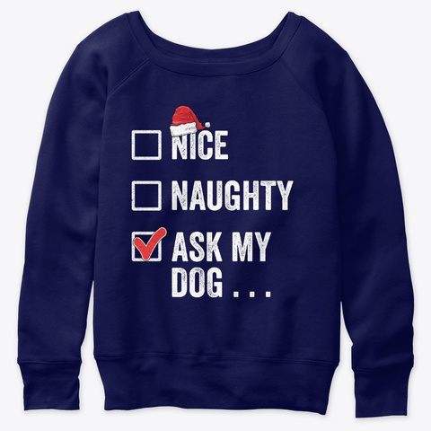 Matching Family Christmas Gifts With Dog Navy  T-Shirt Front