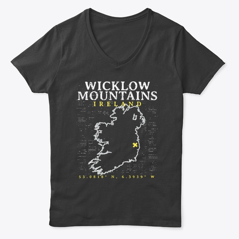 Wicklow Mountains Ireland T Shirt Black Kaos Front