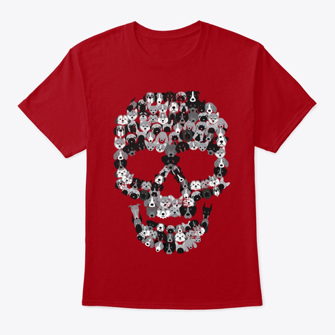 Skull Dogs Deep Red T-Shirt Front