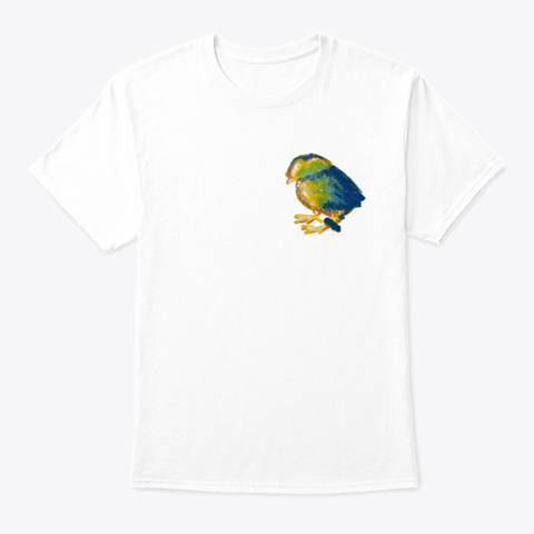 Rainbow Bird Art White T-Shirt Front