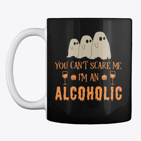 Alcoholic Halloween Mug Black T-Shirt Front