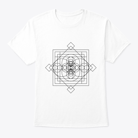 Sacred Geometry Sri Sacred Black White T-Shirt Front