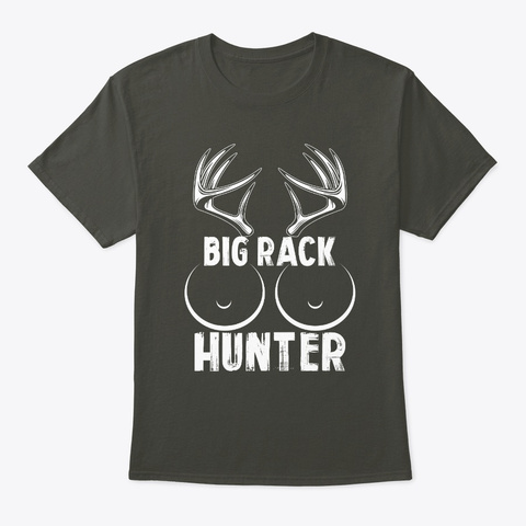 Big Rack Hunter T Shirt Smoke Gray T-Shirt Front