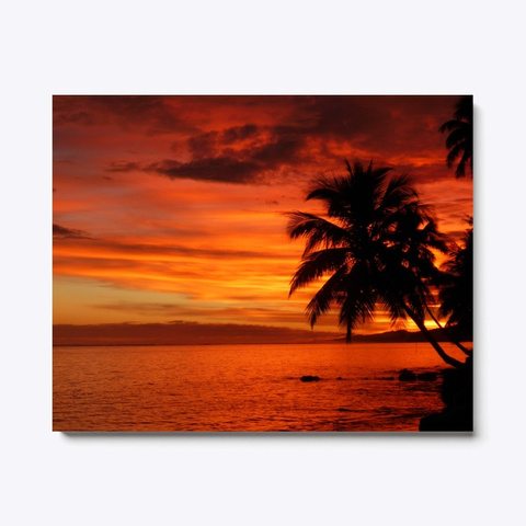 Canvas Art Palm Tree Sunset Standard T-Shirt Front